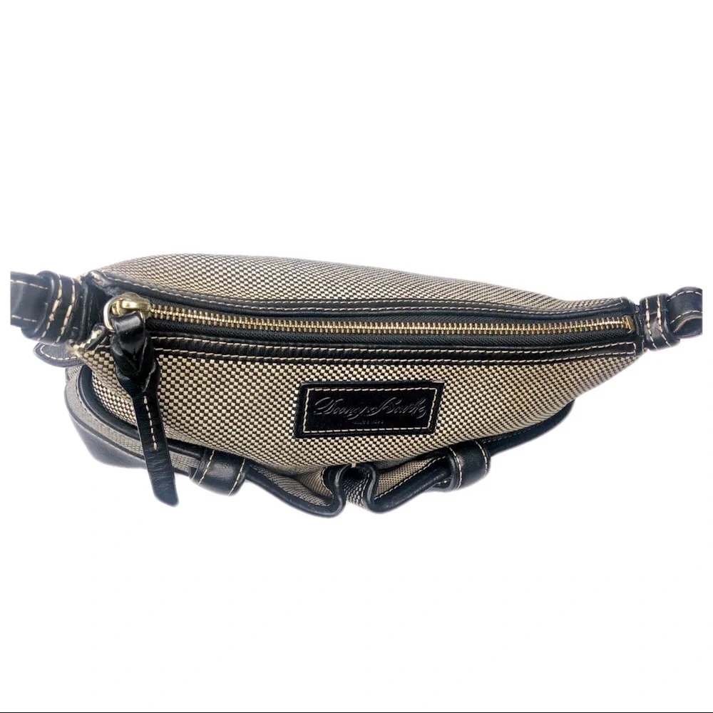 Dooney & Bourke Travel Tweed/Black Leather Cross Body Shoulder Bag